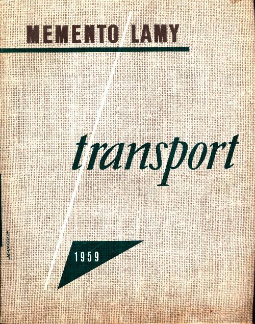 Livrenpoche : Lamy transport 1959 - Collectif - Livre