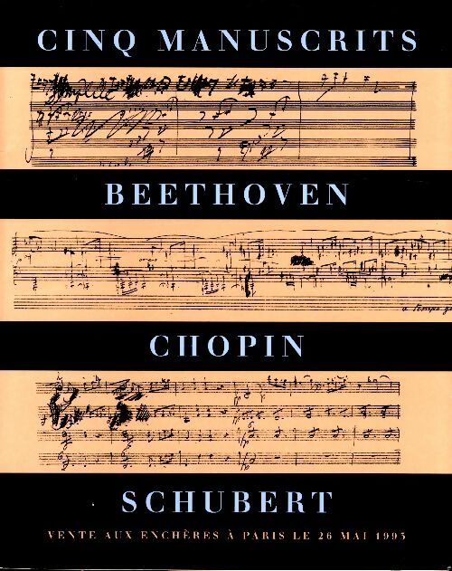 Livrenpoche : Cinq manuscrits Beethoven, Chopin, Schubert vente aux enchères - Collectif - Livre