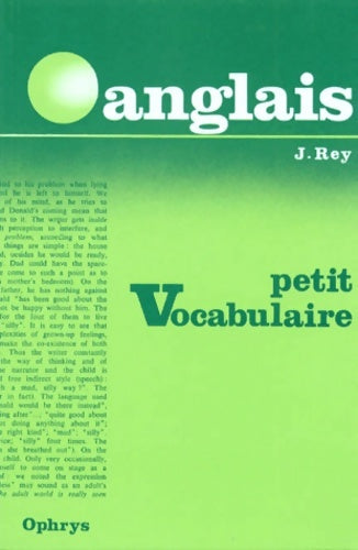 Livrenpoche : Petit vocabulaire anglais - Jean Rey - Livre