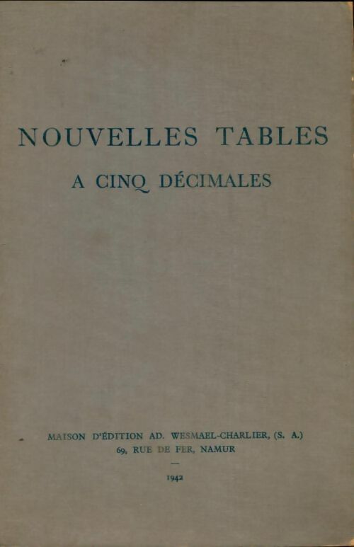 Livrenpoche : Nouvelles tables à 5 Décimales - Collectif - Livre