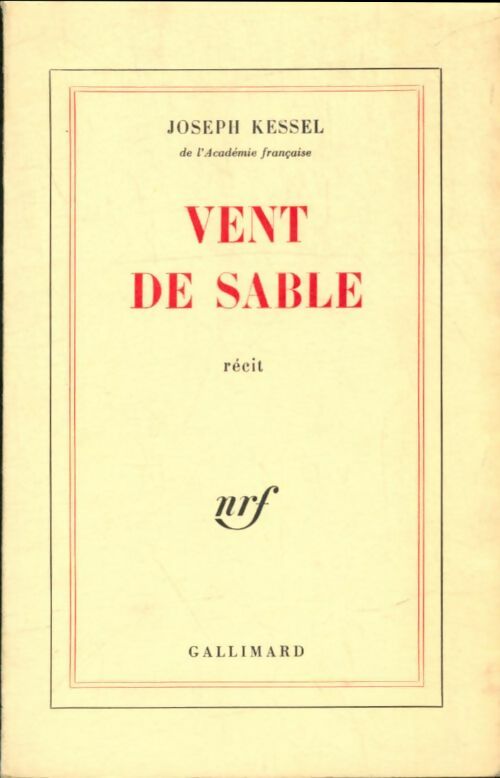 Livrenpoche : Vent de sable - Joseph Kessel - Livre
