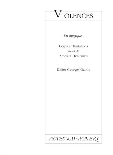 Livrenpoche : Violences - Didier-Georges Gabily - Livre