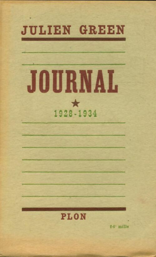 Livrenpoche : Journal Tome I : 1928-1934 - Julien Green - Livre