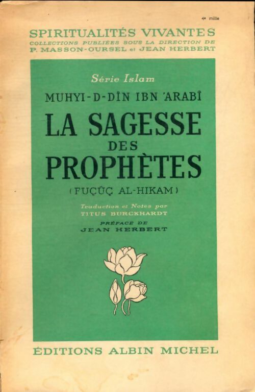 Livrenpoche : La sagesse des prophètes - Muhyi-d-dîn Ibn'Arabi - Livre