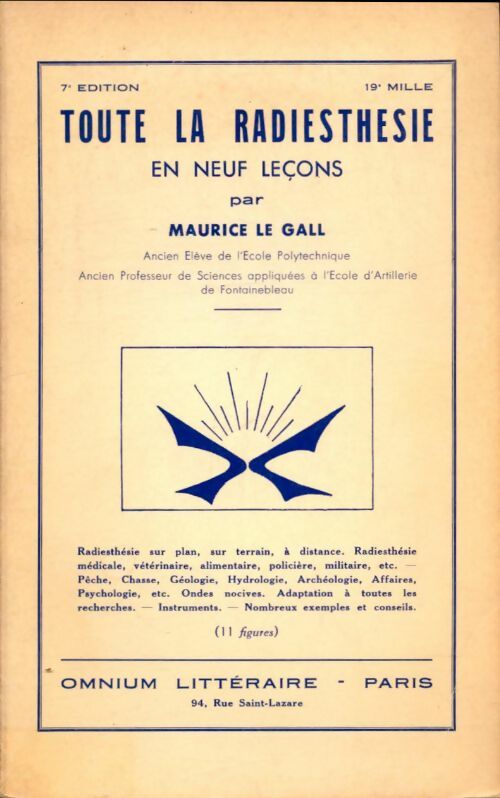 Livrenpoche : Toute la radiesthésie en neuf leçons - Maurice Le Gall - Livre