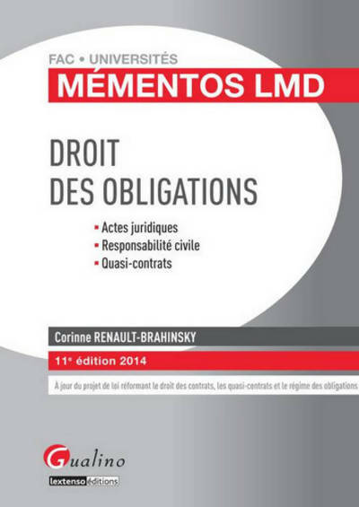 Livrenpoche : Mémentos - Droit des obligations - Corinne Renault-Brahinsky - Livre