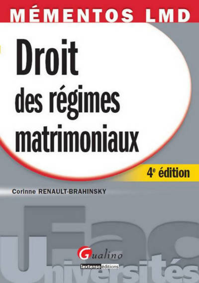 Livrenpoche : Droit des régimes matrimoniaux - Corinne Renault-Brahinsky - Livre