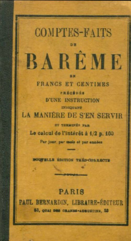 Livrenpoche : Comptes-faits de barème en francs et centimes - Xxx - Livre