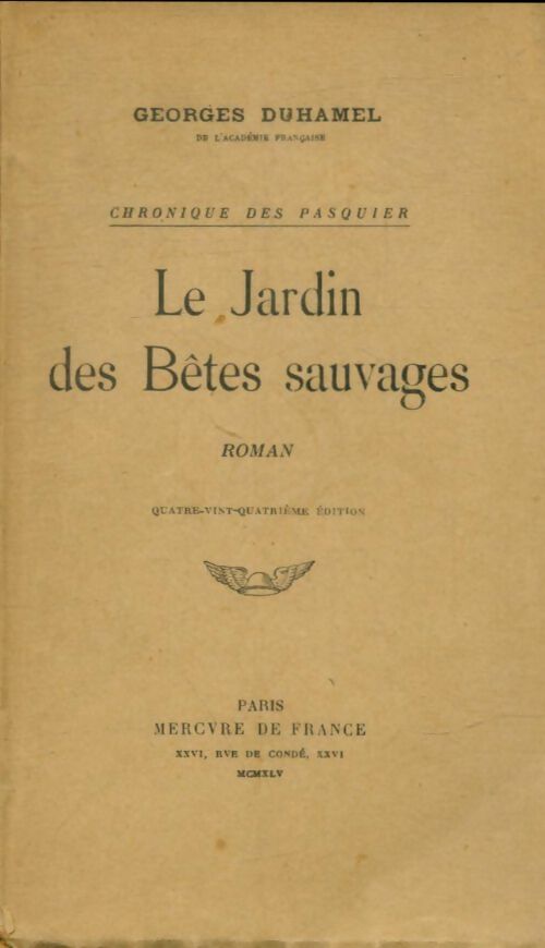 Livrenpoche : Le jardin des bêtes sauvages - Georges Duhamel - Livre