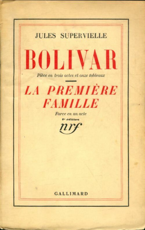 Livrenpoche : Bolivar / la Première famille - Jules Supervielle - Livre