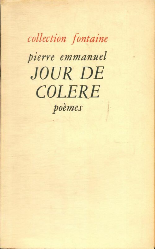 Livrenpoche : Jour de colère - Pierre Emmanuel - Livre