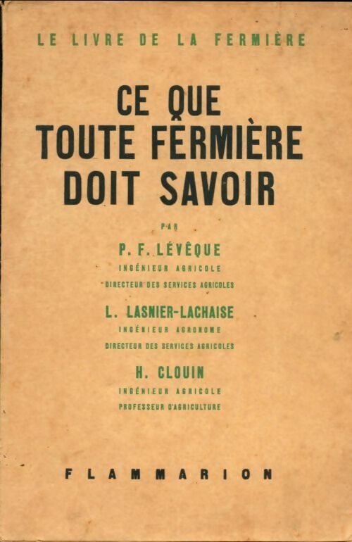 Livrenpoche : Ce que toute fermière doit savoir - P.F. Leveque - Livre