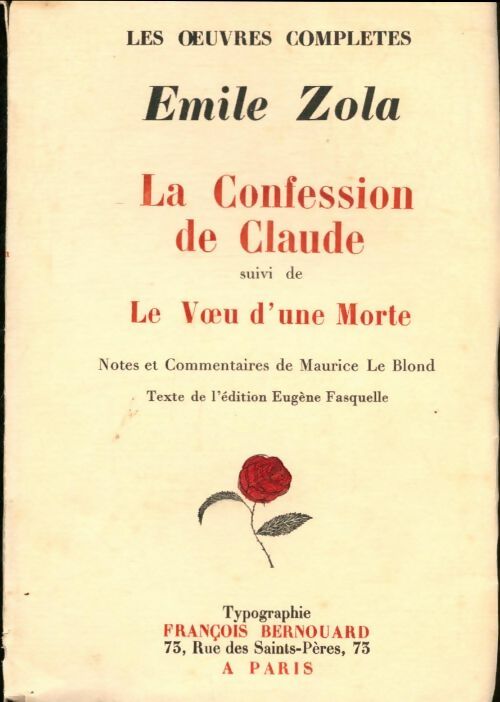 Livrenpoche : La Confession de Claude / Le voeu d'une morte - Emile Zola - Livre