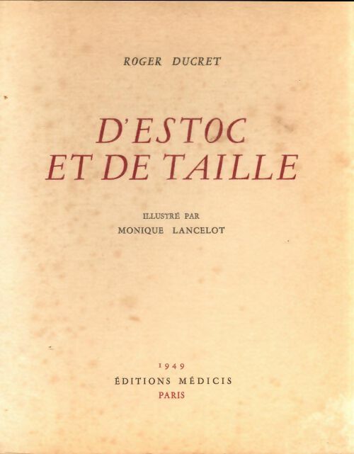 Livrenpoche : D'estoc et de taille - Roger Ducret - Livre