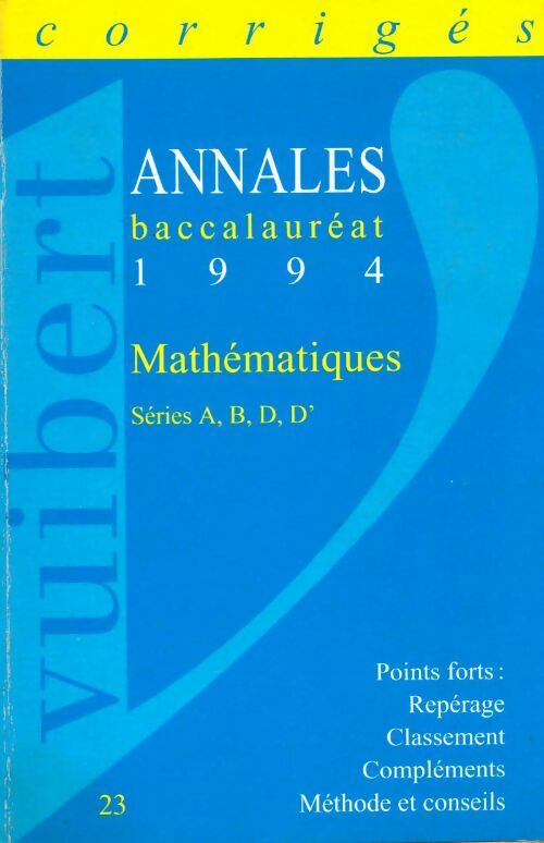Livrenpoche : Mathématiques Terminales a b d d' 1994 - Collectif - Livre