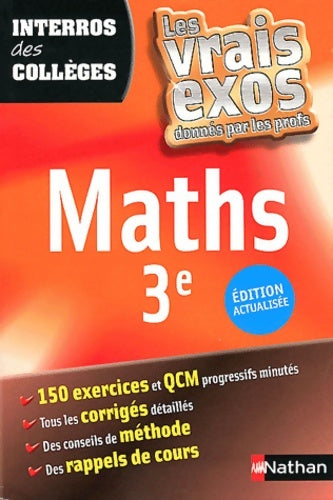 Livrenpoche : Interros des collèges Maths 3e - Collectif - Livre