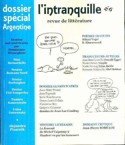 Livrenpoche : L'intranquille n 6 revue de littérature - Vogel Etc Cosnay - Livre