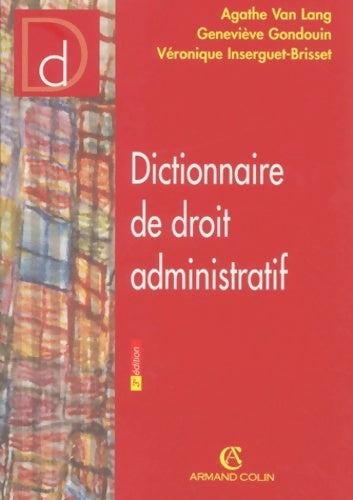Livrenpoche : Dictionnaire de droit administratif - Van Lang - Livre