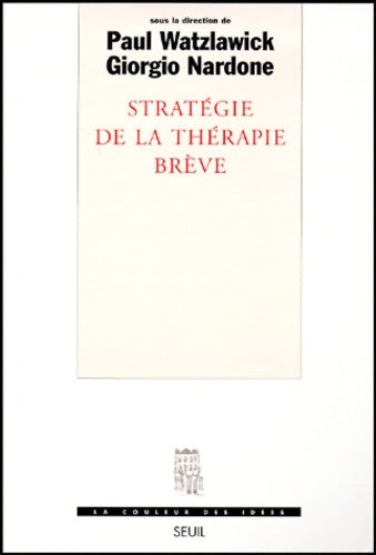 Livrenpoche : Stratégie de la thérapie brève - Paul Watzlawick - Livre