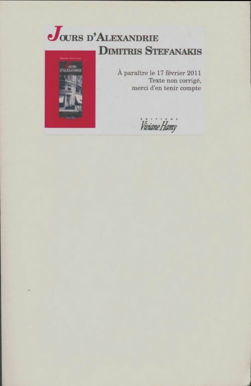 Livrenpoche : Jours d'Alexandrie - Dimitris Stefanakis - Livre