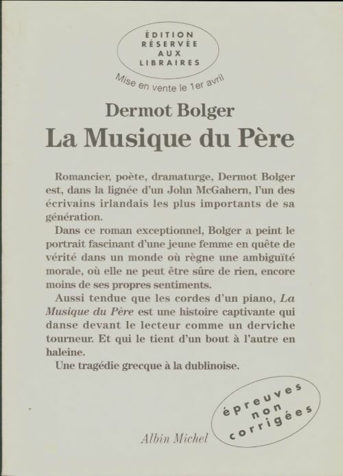 Livrenpoche : La musique du père - Dermot Bolger - Livre
