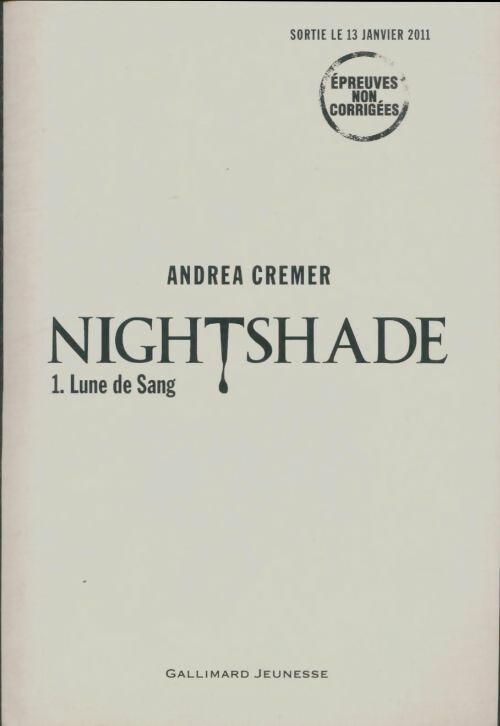 Livrenpoche : Nightshade Tome I : Lune de sang - Andrea Cremer - Livre