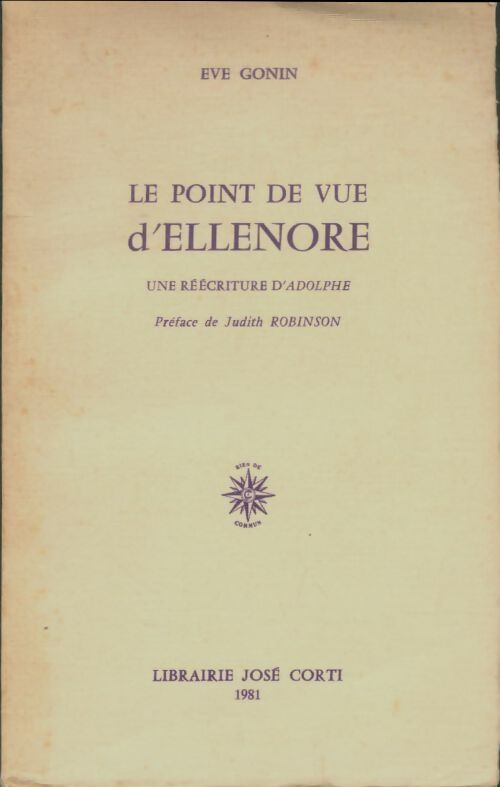 Livrenpoche : Le Point de vue d'Ellénore : Une réécriture d'Adolphe - Eve Gonin - Livre
