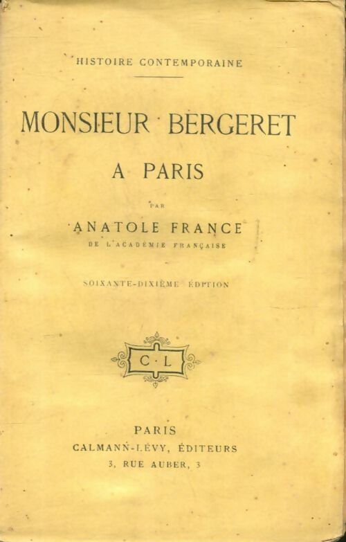 Livrenpoche : Monsieur Bergeret à Paris - Anatole France - Livre