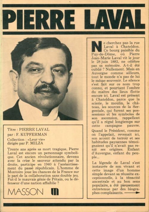 Livrenpoche : Pierre Laval - Fred Kupferman - Livre