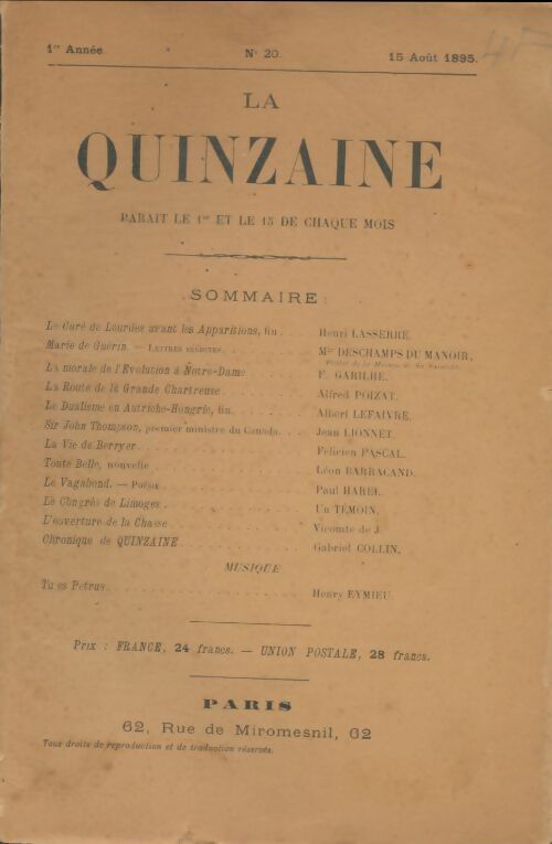 Livrenpoche : La quinzaine n°20 1ère année - Collectif - Livre