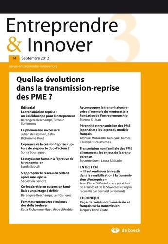 Livrenpoche : Entreprendre et innovation 2012/2 n. 14 - Xxx - Livre