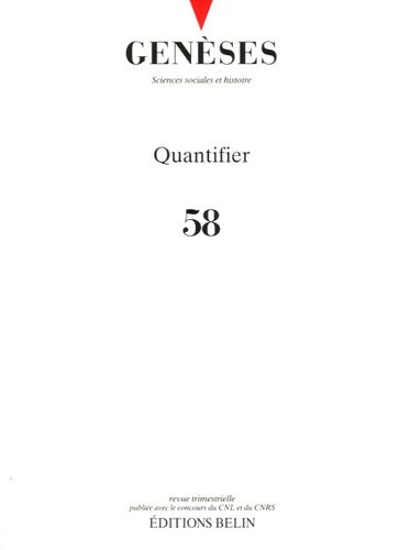 Livrenpoche : Genèses n°58 : Quantifier - Nicolas Mariot - Livre