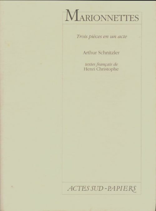 Livrenpoche : Marionnettes - Arthur Schnitzler - Livre