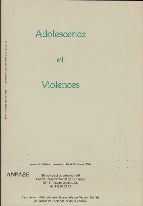 Livrenpoche : Anpase : Adolescence et violence - Collectif - Livre