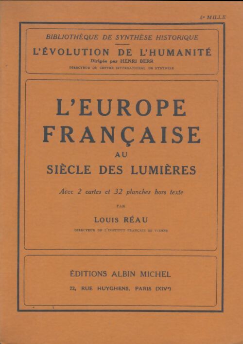 Livrenpoche : L'Europe française au siècle des Lumières - Louis Réau - Livre