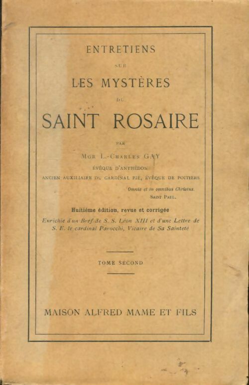 Livrenpoche : Entretiens sur les mystères du Saint Rosaire Tome II - Collectif - Livre