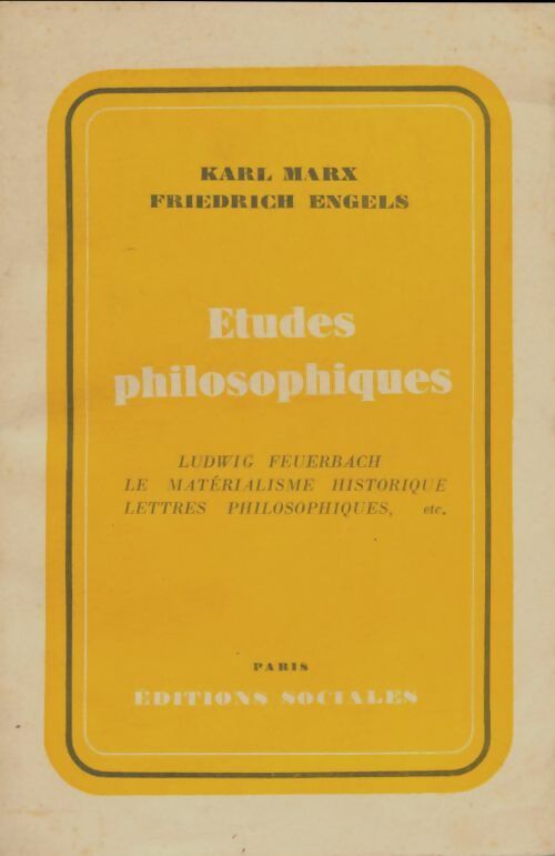 Livrenpoche : Etudes philosophiques - Friedrich Engels - Livre