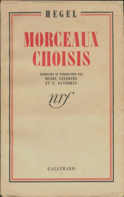 Livrenpoche : Morceaux choisis - Goerg Wilhelm Friedrich Hegel - Livre