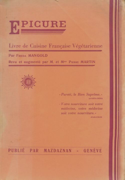 Livrenpoche : Épicure : Livre de cuisine française végétarienne  - Frieda Mangold - Livre