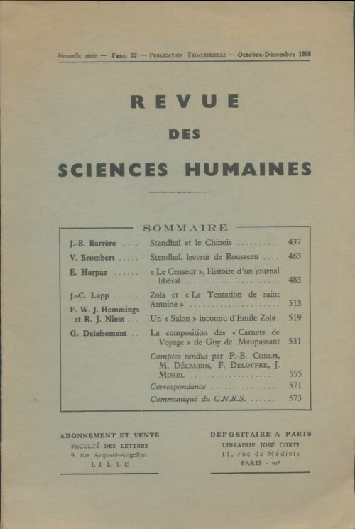 Livrenpoche : Revue des sciences humaines n°92 - Collectif - Livre