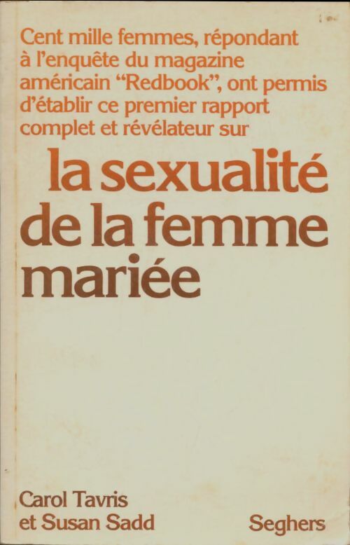 Livrenpoche : La sexualité de la femme mariée - Carol Tavris - Livre