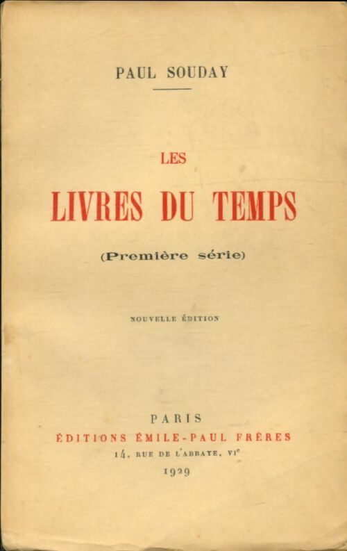 Livrenpoche : Les livres du temps - Paul Souday - Livre
