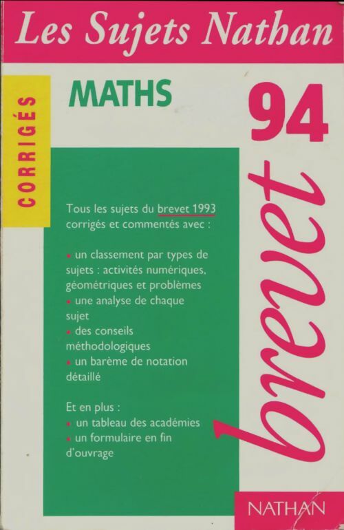Livrenpoche : Maths brevet 94 corrigés - Collectif - Livre