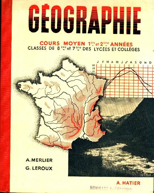 Livrenpoche : Géographie cours moyen 1ère et 2ème années - A. Merlier - Livre