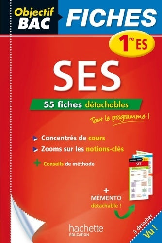 Livrenpoche : Objectif Bac Fiches Détachables Ses 1ère ES - alexandre Blin - Livre