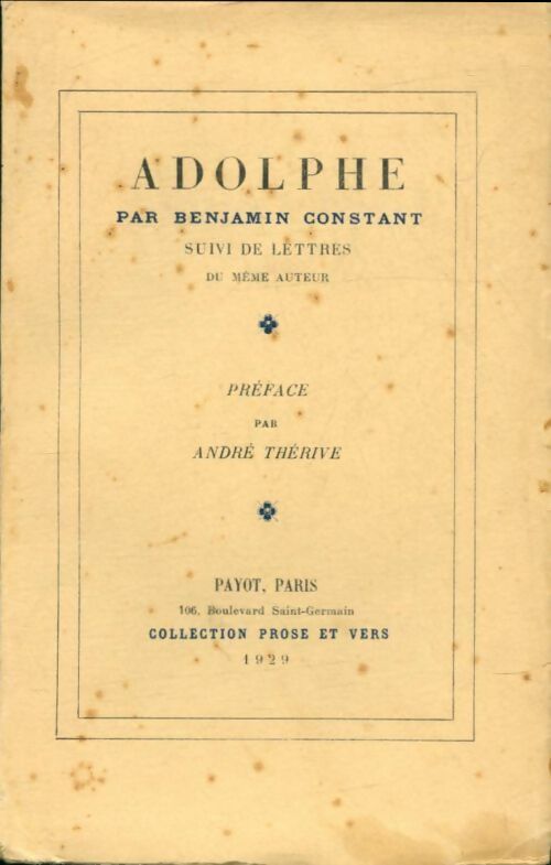 Livrenpoche : Adolphe - Benjamin Constant - Livre