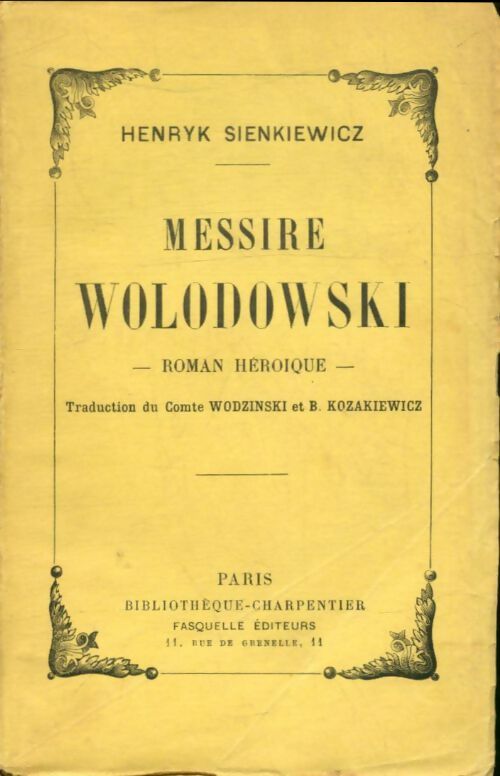 Livrenpoche : Messire Wolodowski - Henryk Sienkiewicz - Livre