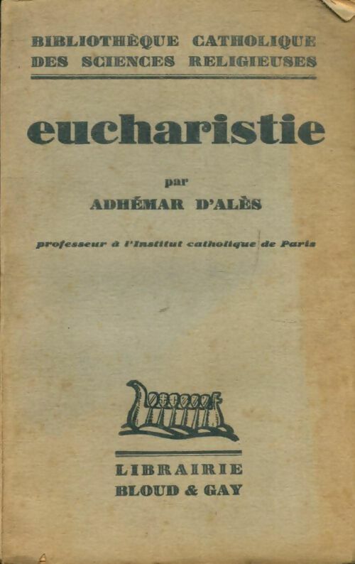 Livrenpoche : Eucharistie - Adhémar D'Alès - Livre