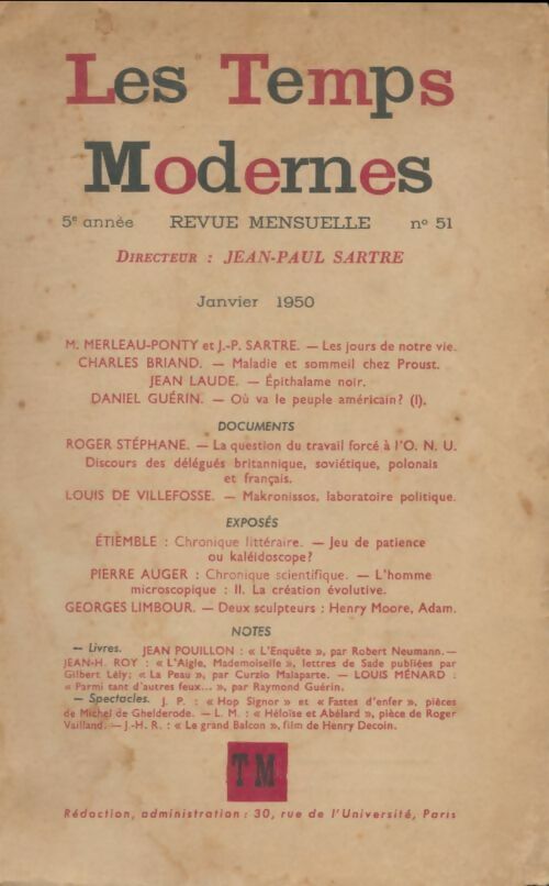 Livrenpoche : Les temps modernes n°51 - Collectif - Livre
