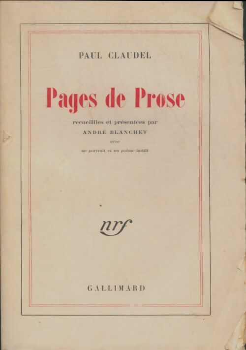 Livrenpoche : Pages de prose - Paul Claudel - Livre